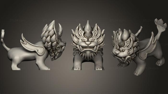 Figurines lions tigers sphinxes (LION~1, STKL_0310) 3D models for cnc